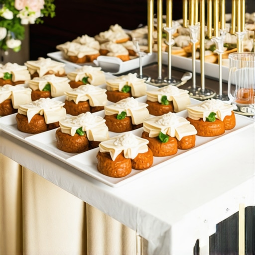 Refined wedding catering with personalized culinary presentation and attentive service