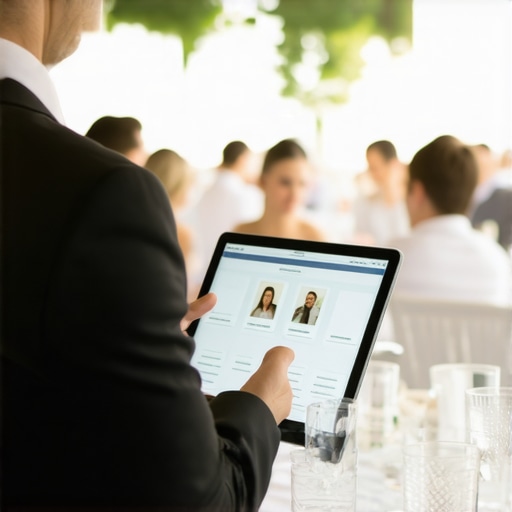 Event server utilizing tablet for seamless service at wedding reception.