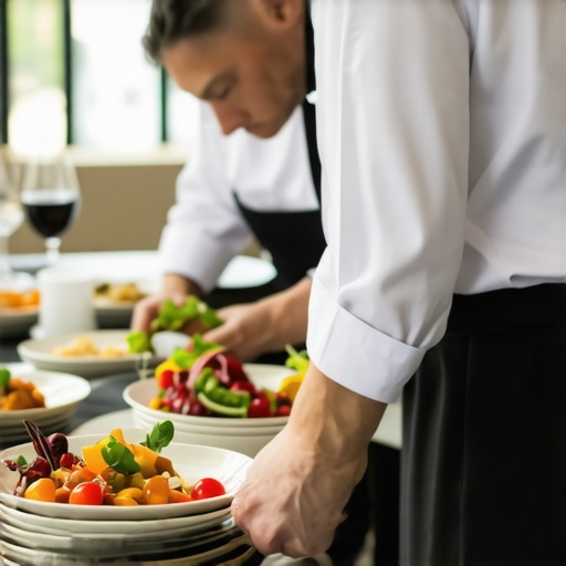 Professional catering staff providing excellent service at a corporate event.