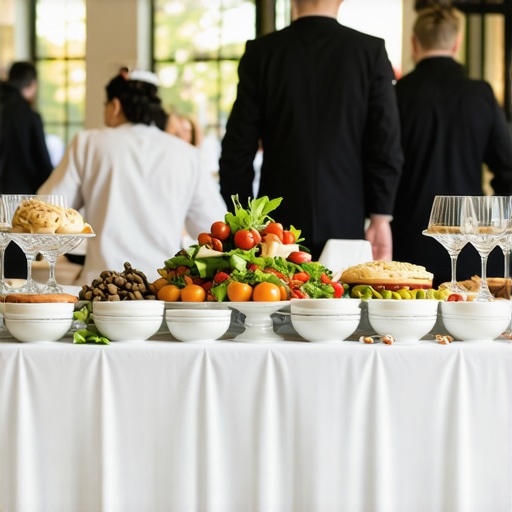 Catering staff providing attentive service at a wedding
