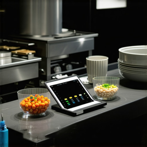 Catering staff inspecting equipment and managing digital tools for event success.