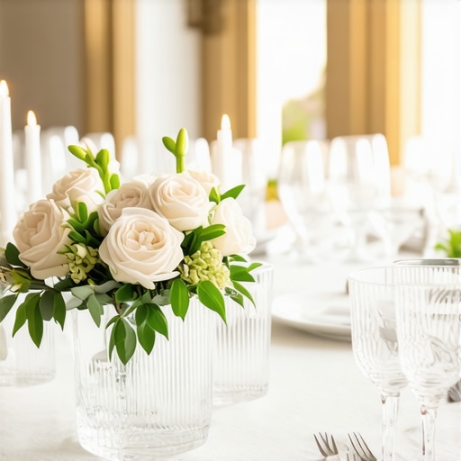 Attentive servers at a sophisticated wedding reception with curated menu displays.