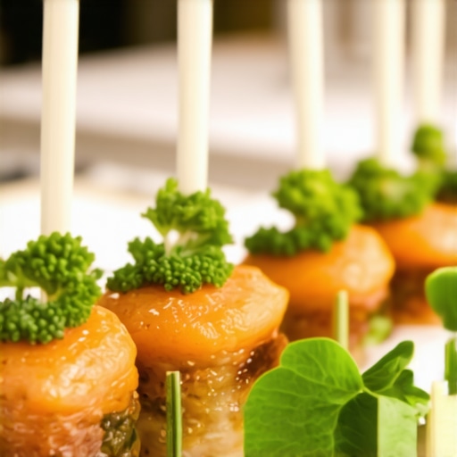 Professional Catering Staff at a Corporate Event Catering staff serving food and drinks at a sleek corporate event with guests