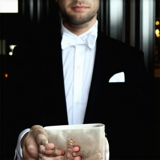 A well-dressed server providing attentive service at a wedding reception
