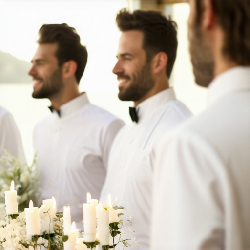 Servers coordinating seamlessly during a wedding reception