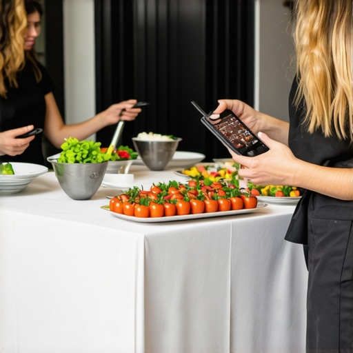 Effective Team Communication at Catering Events Catering staff communicating with earpieces during a wedding reception