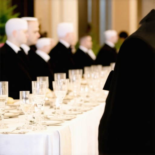 Team of servers working together smoothly during a wedding event