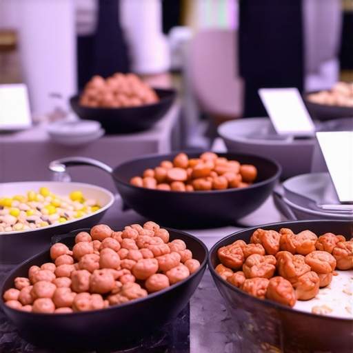 Catering staff managing digital devices and networking equipment at a corporate event.