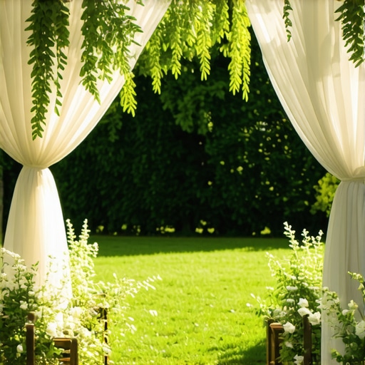 Garden wedding with scenic natural features and minimal decor