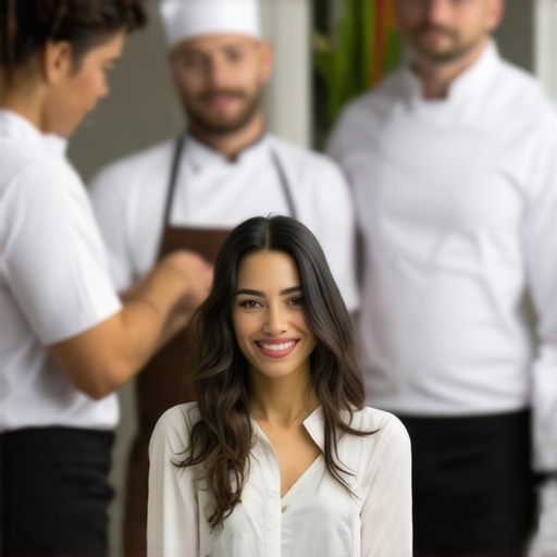 Catering team practicing allergen-safe food handling techniques during training.