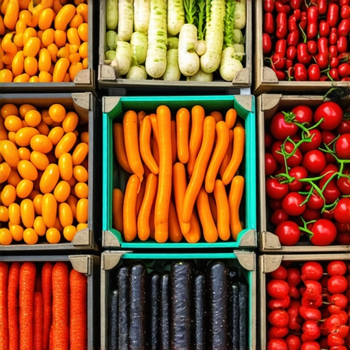 Fresh seasonal vegetables and herbs at market