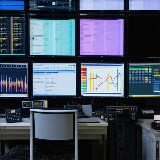 A professional event organizer's control station with displays and communication tools.
