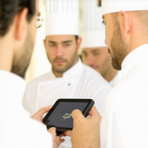Event staff coordinating with radios during a large wedding reception.