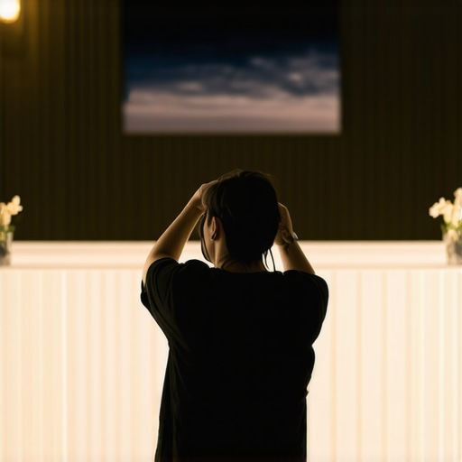 A person capturing images of a venue interior with a smartphone for documentation