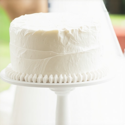 Wedding cake wrapped in thermal insulation with cooling packs outdoors