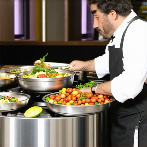 Team using laptops and managing catering equipment during an event