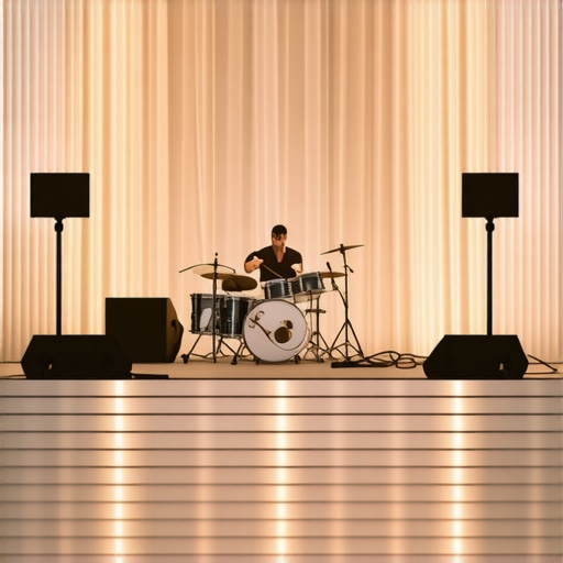 A well-designed stage with lighting and sound setup for a wedding band in an upscale venue