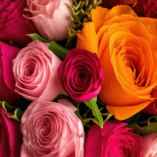 A beautifully arranged bouquet combining luxurious roses with casual wildflowers, illustrating blending techniques.