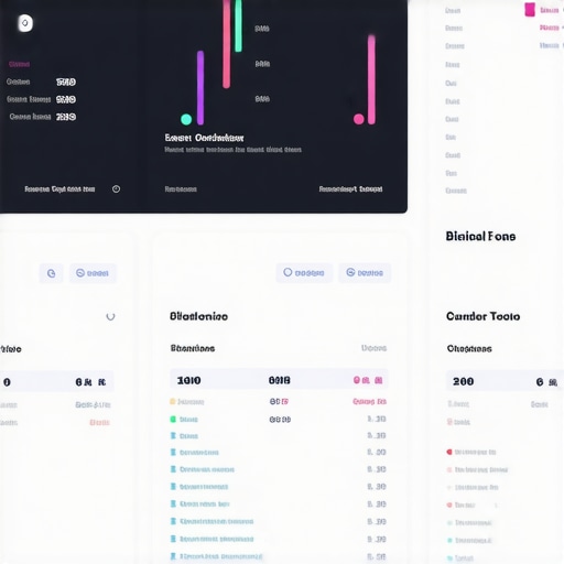 Event Management Software Dashboard A digital dashboard showing analytics and scheduling interfaces for event planning