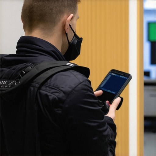 Photographer discussing security plans with client in a high-security event