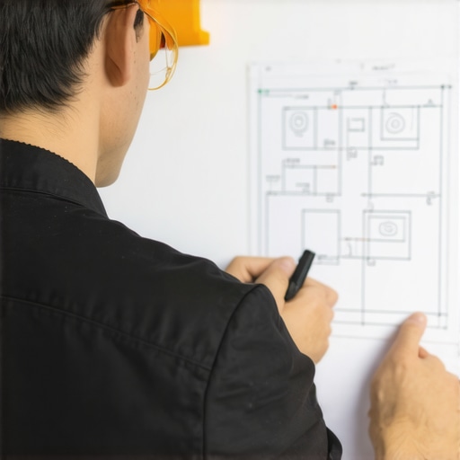 Electrician reviewing power distribution plans for a wedding or event