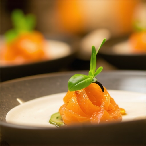 Catering staff serving gourmet food at a corporate event
