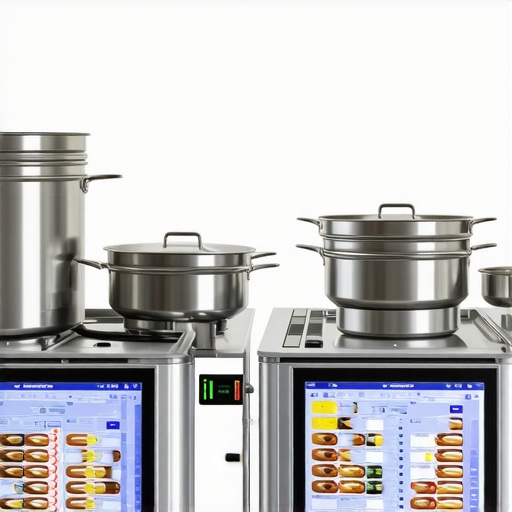 Reliable Catering Equipment in Action Professional catering equipment with digital interface showcasing maintenance tools