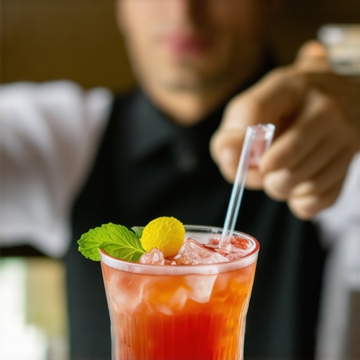 Servers practicing cocktail skills during a training session.
