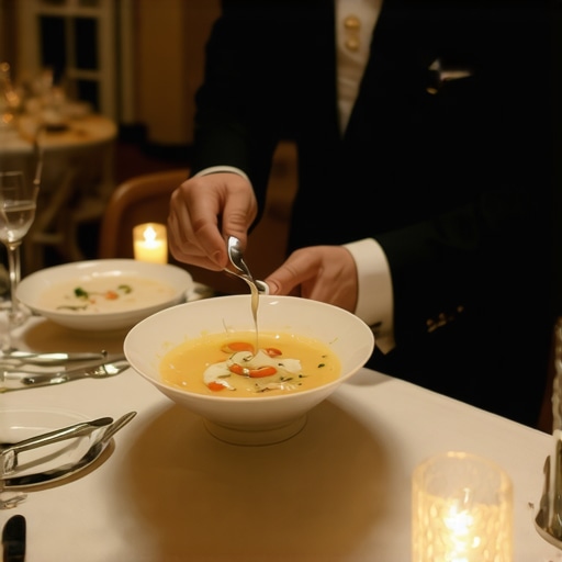 The Tactical Way to Serve Soup at a Black-Tie Wedding