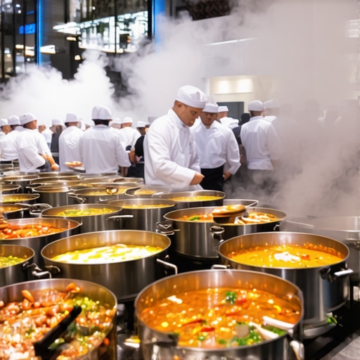 The logistics of serving hot soup to 300 guests at once