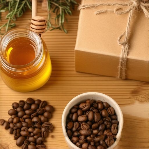 Artisanal Local Corporate Gift Components Artisanal honey, coffee, and packaging for local corporate gifting