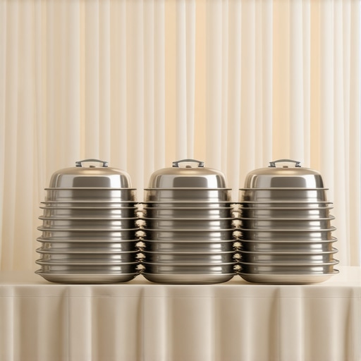 A behind-the-scenes look at a professional catering staging area with hot boxes and trays ready for service.