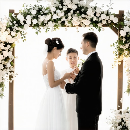 Two wedding photographers working in tandem during an intimate ceremony to capture multiple perspectives.