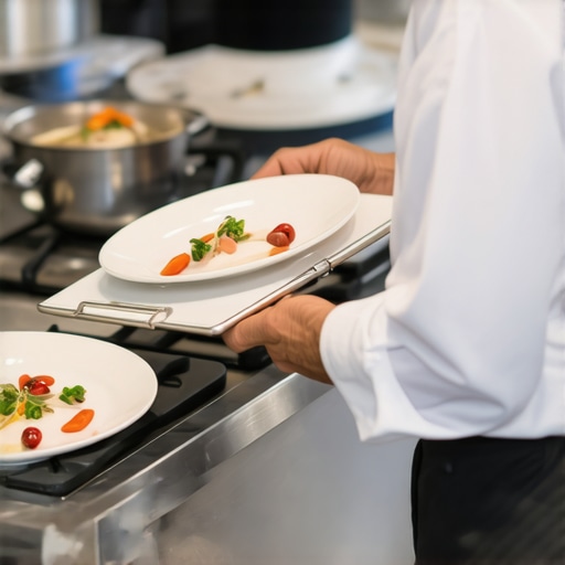 A catering dietary specialist checking a restricted meal against an allergy manifest at an event.