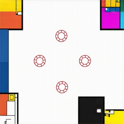 Digital Event Floor Plan Mapping A 3D digital visualization of an event seating chart and floor plan layout.