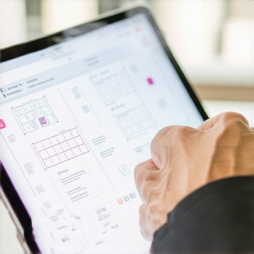 Event lead using a tablet to manage corporate event layout and staff flow