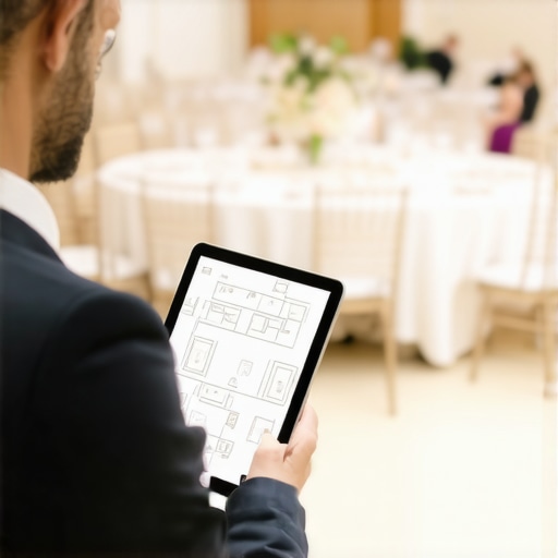 Event manager using digital layout tool to plan server pathways
