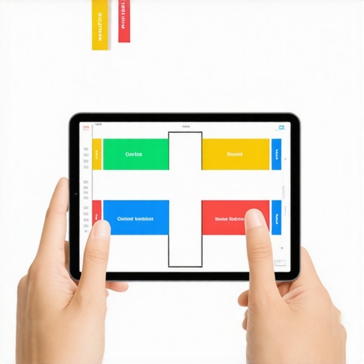 Digital Floor Planning for Guest Management A tablet displaying a digital seating chart with specific late-arrival zones highlighted for event staff.
