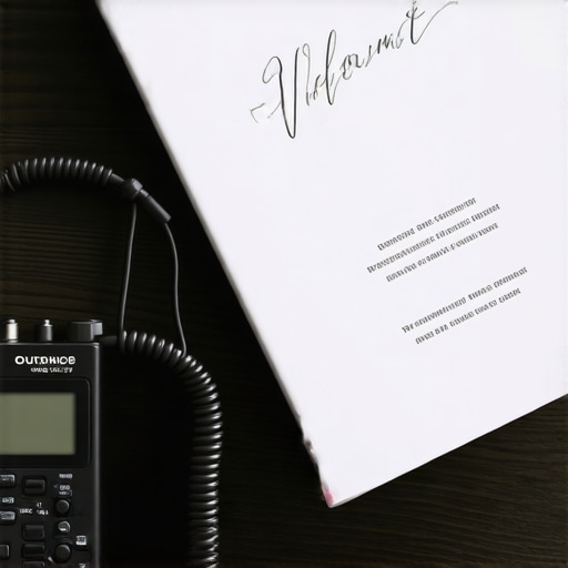 A portable audio recorder and XLR cable used to capture direct soundboard audio at weddings and corporate events.