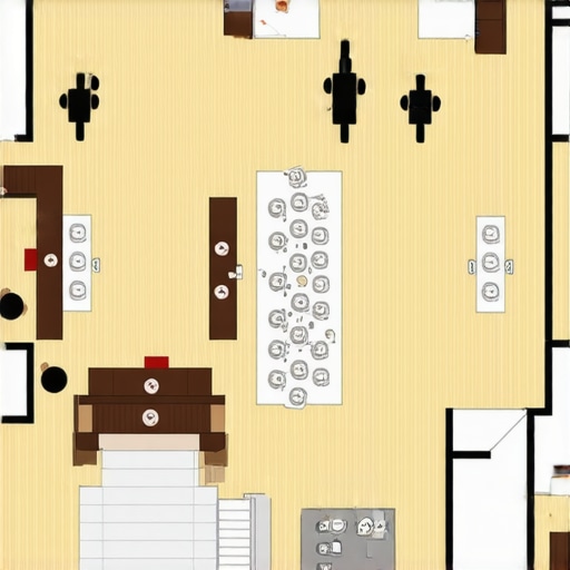 Strategic wedding reception floor plan for optimal guest flow.
