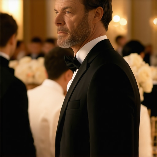 A professional event captain monitoring a luxury gala to ensure seamless service