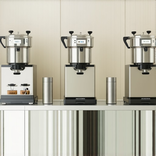 High-Capacity Commercial Coffee Station Setup Industrial coffee brewing equipment and airpots for high-volume event catering.