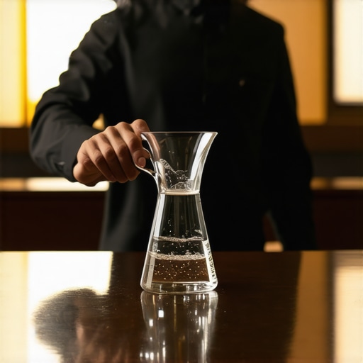 Professional server performing a silent carafe swap in a luxury boardroom setting.