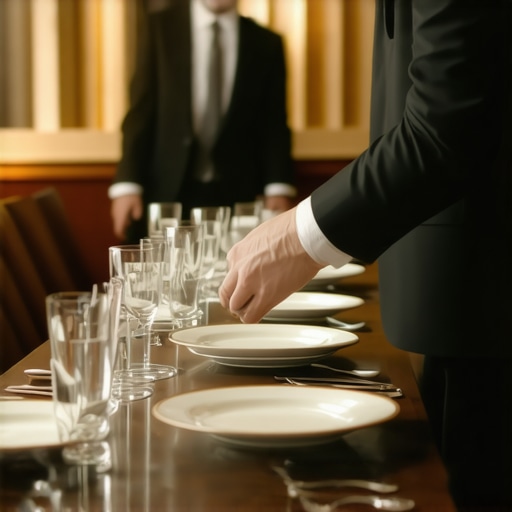 How to handle plate clearing during a seated executive presentation