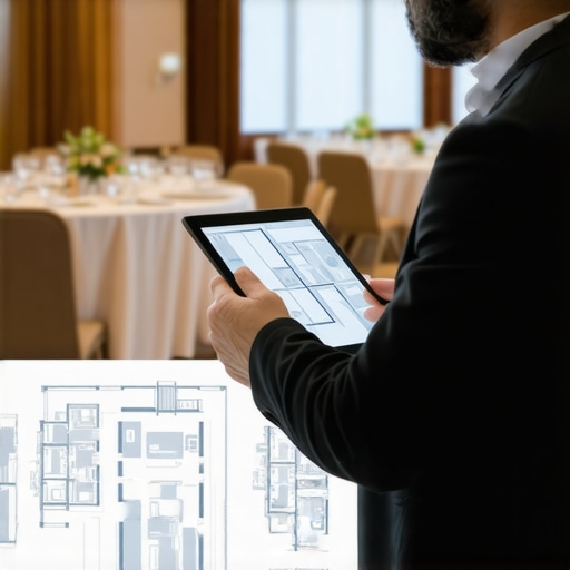 Event planner using digital software for floor plan management