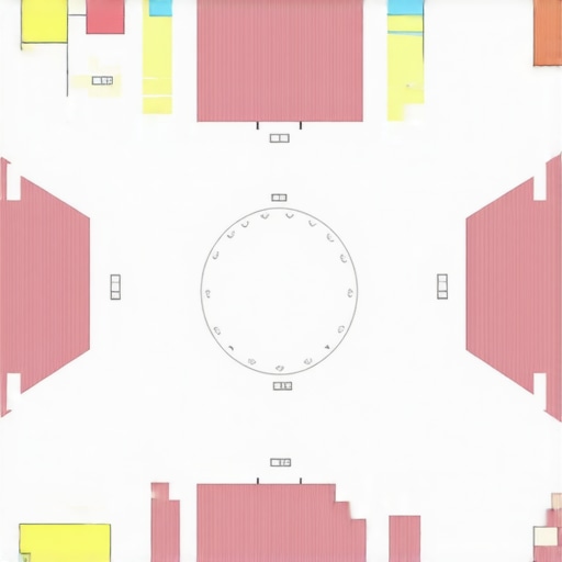 Diagram showing strategic placement of satellite bars and dining tables to prevent congestion.