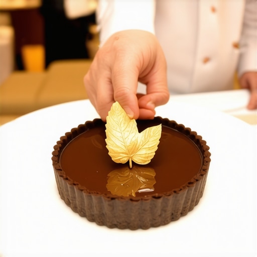 Precision Plated Dessert Service Server placing a luxury plated dessert at a formal event table