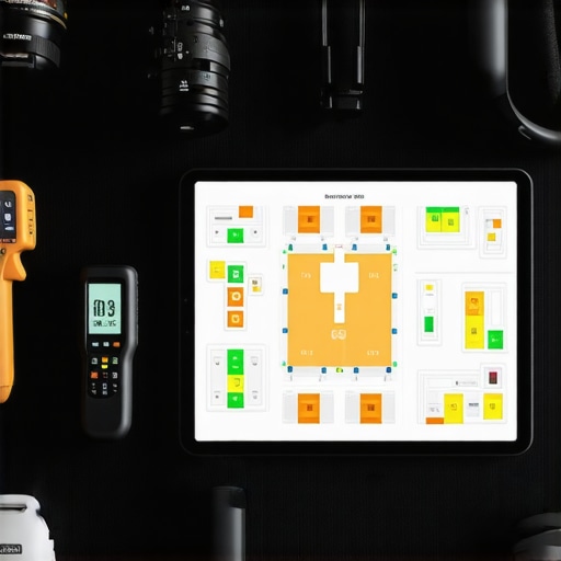 High-end event planning tools including camera, tablet, and communication gear for professional coordination.