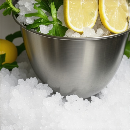 A high-end stainless steel nested bowl system for keeping catering food cold in humid weather.
