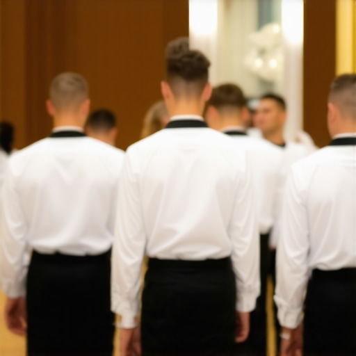 Professional Server Expertise at Corporate Gala Expert server team delivering high-end service at a corporate gala event.